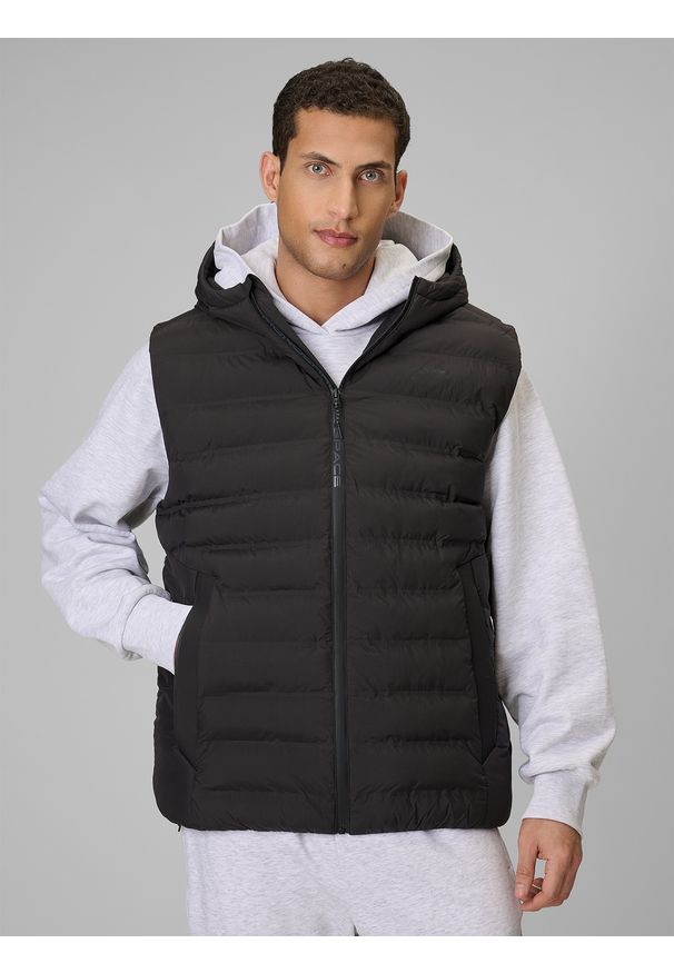 4f - 4F Bezrękawnik z wypełnieniem syntetycznym męski - czarny XL. Kolor: czarny. Materiał: syntetyk. Długość rękawa: bez rękawów