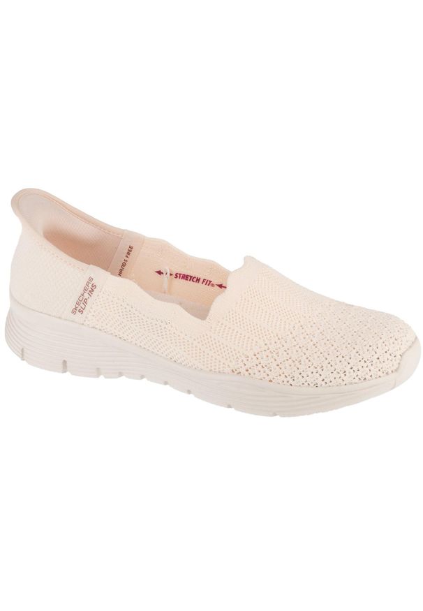 skechers - Buty sportowe Sneakersy damskie, Slip-ins: Seager - Believe It. Kolor: beżowy. Sport: turystyka piesza
