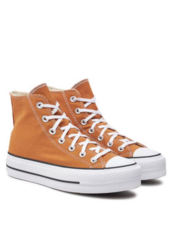 Converse Trampki Chuck Taylor All Star Lift Platform Hi A11537C Pomarańczowy. Kolor: pomarańczowy. Materiał: materiał. Obcas: na platformie