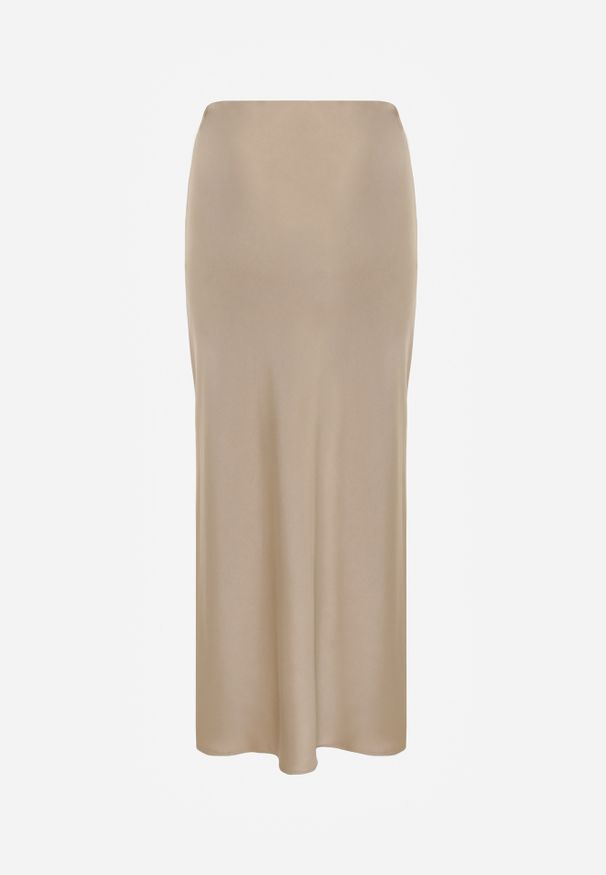 Renee - Beżowa Satynowa Spódnica Maxi High Waist Formia. Stan: podwyższony. Kolor: beżowy. Materiał: satyna