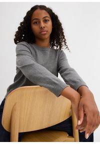 bonprix - Sweter z cienkiej dzianiny. Kolor: szary. Materiał: dzianina #3