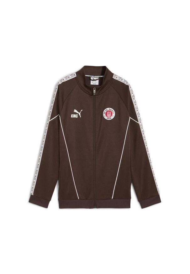 Puma - Młodzieżowa kurtka FC St. Pauli KING Anthem PUMA Espresso Brown White. Kolor: biały, brązowy, wielokolorowy. Sport: bieganie