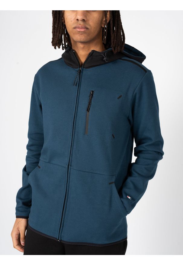 Champion Bluza "Full Zip" | 218128 | Mężczyzna | Czarny, Niebieski. Okazja: na co dzień. Kolor: czarny, wielokolorowy, niebieski. Materiał: poliester, bawełna. Wzór: napisy. Styl: sportowy, klasyczny, casual