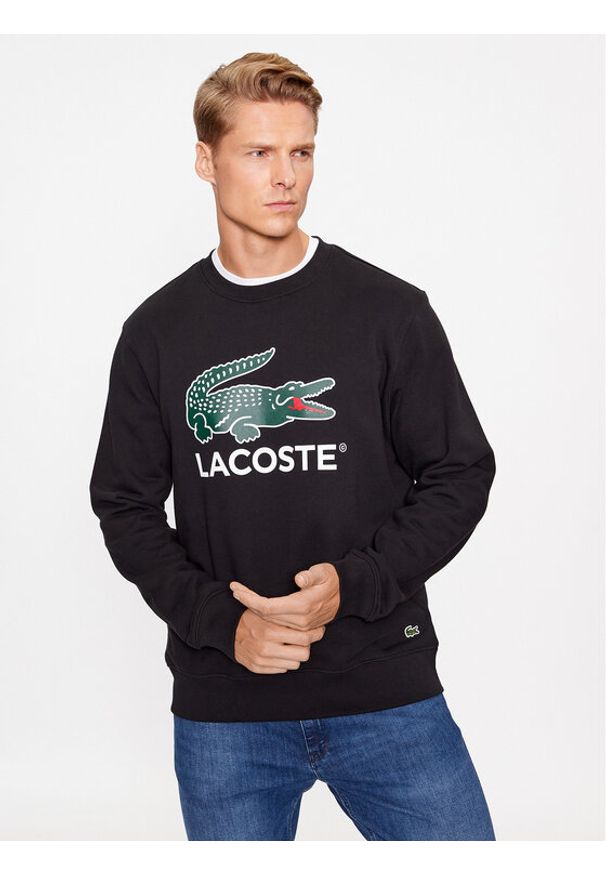 Lacoste Bluza SH1281 Czarny Classic Fit. Kolor: czarny. Materiał: bawełna