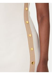 Elisabetta Franchi Sukienka dzianinowa AM-03S-61E2 Beżowy Regular Fit. Kolor: beżowy. Materiał: wiskoza #3