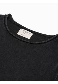 Ombre Clothing - Sweter męski bawełniany E180 - czarny - XL. Kolor: czarny. Materiał: bawełna. Styl: klasyczny #6