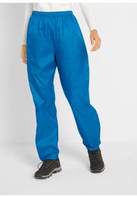 Spodnie przeciwdeszczowe, długie bonprix lodowy niebieski z nadrukiem. Kolor: niebieski. Materiał: materiał, poliamid. Długość: długie. Wzór: nadruk #3