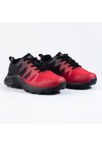 Czerwone buty trekkingowe męskie DK Softshell czarne. Kolor: wielokolorowy, czarny, czerwony. Materiał: softshell #4