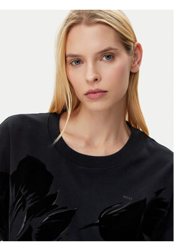 BOSS T-Shirt 50532093 Czarny Relaxed Fit. Kolor: czarny. Materiał: bawełna