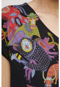 medicine - Medicine t-shirt bawełniany damski kolor czarny. Kolor: czarny. Materiał: bawełna. Długość rękawa: krótki rękaw. Długość: krótkie. Wzór: nadruk #4