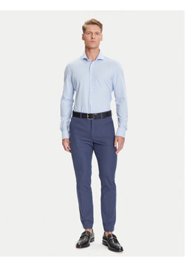 BOSS Koszula P-Hank 50527675 Błękitny Slim Fit. Kolor: niebieski. Materiał: bawełna
