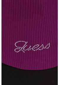 Guess longsleeve damski kolor fioletowy. Kolor: fioletowy. Długość rękawa: długi rękaw #3