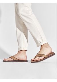 Quiksilver Japonki AQYL100623 Brązowy. Kolor: brązowy. Materiał: skóra