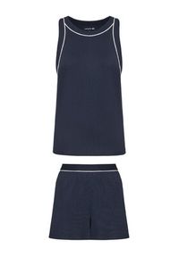 Lacoste Piżama 4F8400 Granatowy Regular Fit. Kolor: niebieski. Materiał: bawełna #4