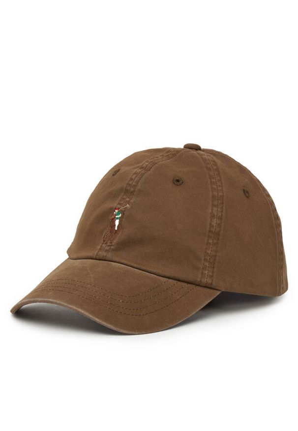 Polo Ralph Lauren Czapka z daszkiem 211954881005 Brązowy. Kolor: brązowy. Materiał: bawełna, materiał