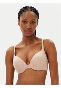 Hunkemöller Biustonosz push-up Smooth 206742 Beżowy. Kolor: beżowy. Materiał: syntetyk. Rodzaj stanika: push-up