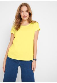 bonprix - Shirt boxy, krótki rękaw. Kolor: żółty. Długość rękawa: krótki rękaw. Długość: krótkie