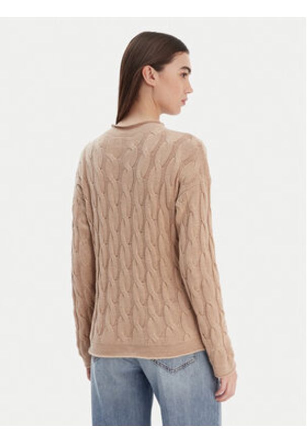 United Colors of Benetton - United Colors Of Benetton Sweter 1335D2467 Brązowy Regular Fit. Kolor: brązowy. Materiał: syntetyk