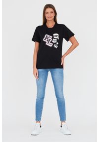 Karl Lagerfeld - KARL LAGERFELD Czarny t-shirt Ikonik Varsity Tee. Kolor: czarny. Materiał: bawełna #6