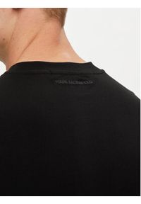 Karl Lagerfeld - KARL LAGERFELD T-Shirt 755033 542221 Czarny Regular Fit. Typ kołnierza: dekolt w karo. Kolor: czarny. Materiał: bawełna