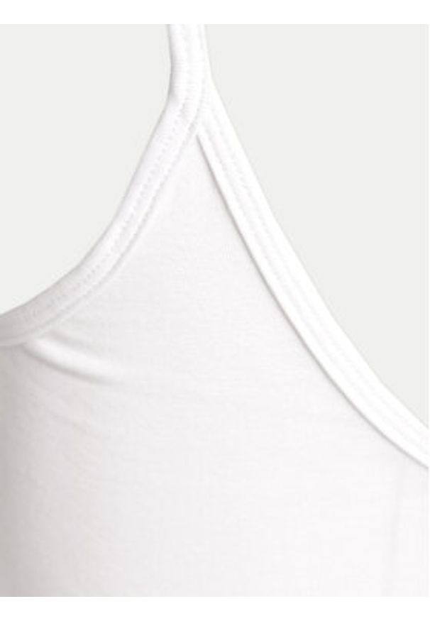 Gina Tricot Top 22470 Biały Slim Fit. Kolor: biały. Materiał: bawełna
