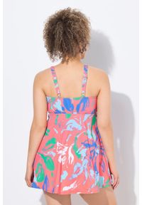 ULLA POPKEN - Damski Strój kąpielowy kwiaty miękkie miseczki z fiszbinami. Kolekcja: plus size. Kolor: pomarańczowy. Materiał: elastan, materiał, poliester, poliamid. Wzór: kwiaty