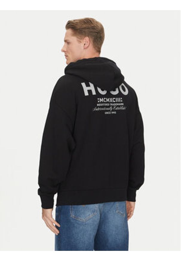 Hugo - HUGO Bluza Nardimez 50520017 Czarny Loose Fit. Kolor: czarny. Materiał: bawełna