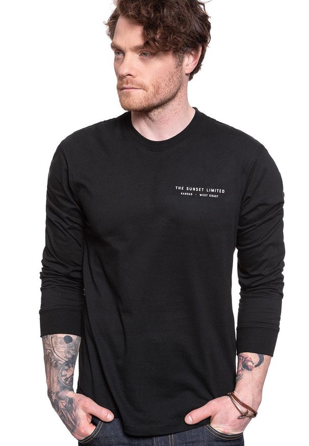 Lee - LONGSLEEVE LEE LS GRAPHIC CREW BLACK L63DFE01 112114988. Długość rękawa: długi rękaw