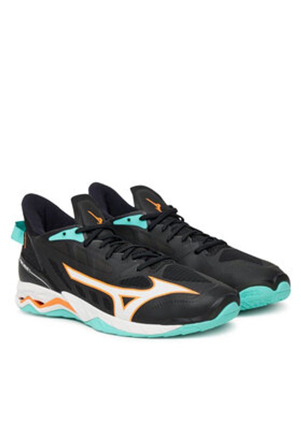 Mizuno Buty halowe Wave Phantom 4 X1GA2350 Czarny. Kolor: czarny. Materiał: skóra. Model: Mizuno Wave
