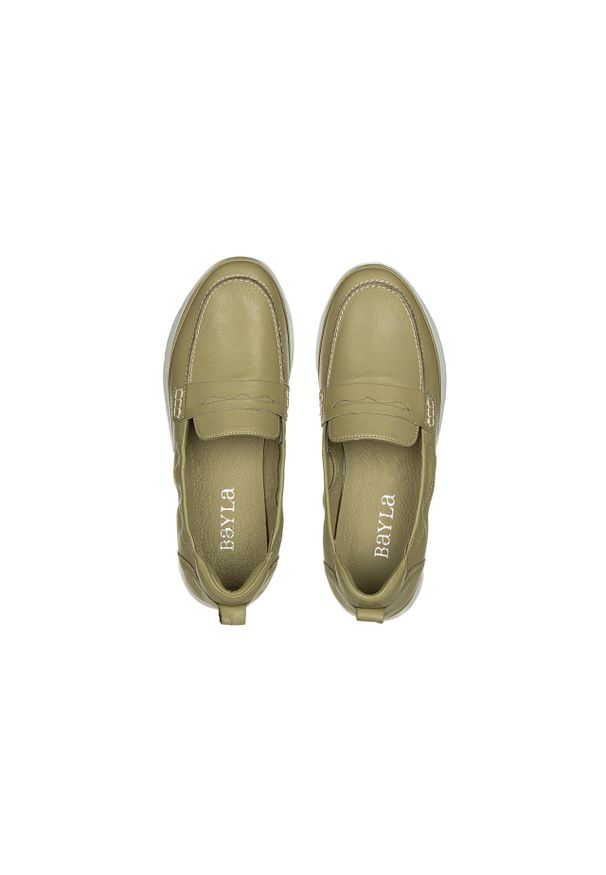 Półbuty Bayla-161 161 711 Scorpion 161358, Zielony, Skóra naturalna. Kolor: zielony. Materiał: skóra. Obcas: na obcasie. Styl: klasyczny. Wysokość obcasa: średni