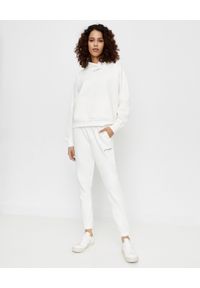 JENESEQUA - Białe spodnie dresowe. Kolor: biały. Materiał: dresówka. Wzór: aplikacja #4