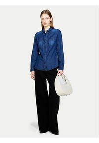 Sisley Koszula jeansowa 5TKL5QF66 Granatowy Regular Fit. Kolor: niebieski. Materiał: bawełna