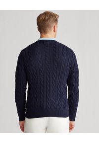Ralph Lauren - RALPH LAUREN - Granatowy sweter z bawełny. Okazja: na co dzień. Typ kołnierza: polo. Kolor: niebieski. Materiał: bawełna. Styl: casual, sportowy #2