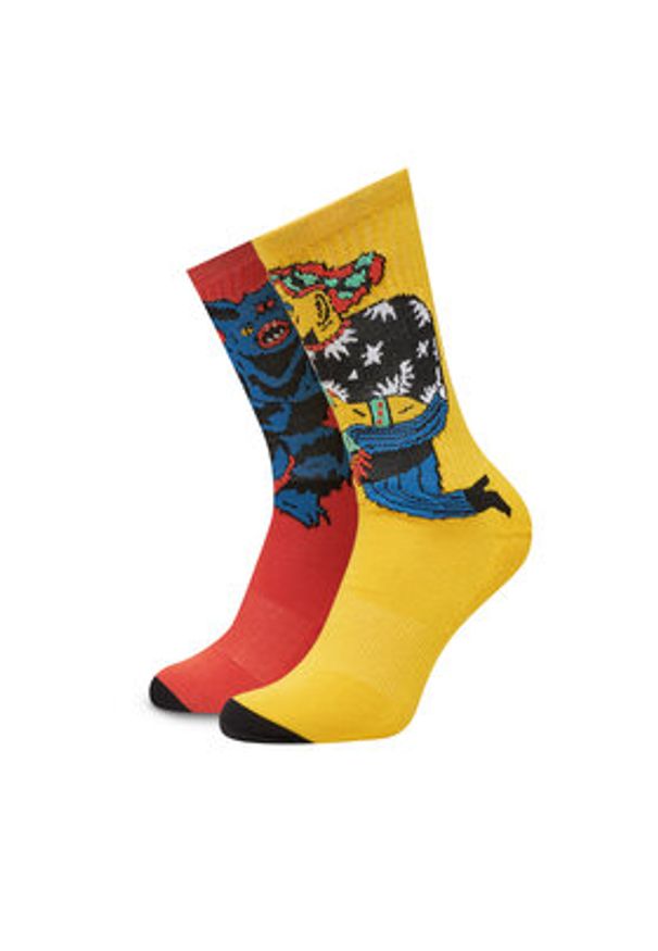 Volcom Zestaw 4 par wysokich skarpet unisex Fa Bob Mollena D6312506 Kolorowy. Materiał: bawełna, materiał. Wzór: kolorowy