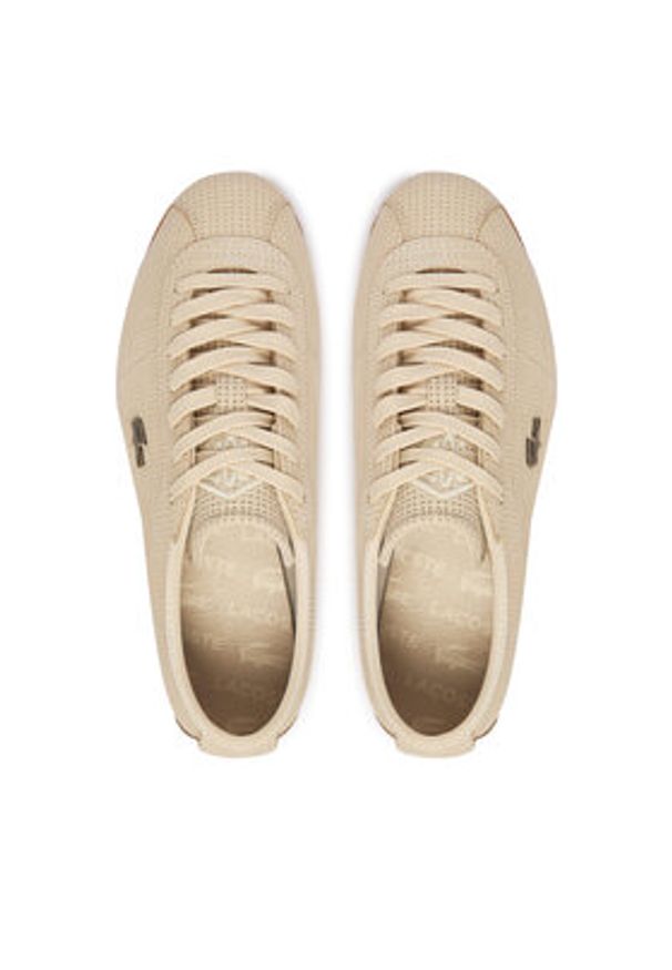 Lacoste Sneakersy Club-Low 51SFA0022 Beżowy. Kolor: beżowy. Materiał: skóra