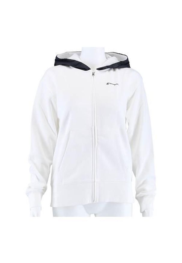 Bluza sportowa dziewczęca Champion Full Zip. Typ kołnierza: kaptur. Kolor: biały. Styl: sportowy