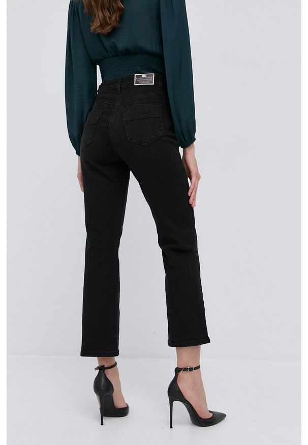 Elisabetta Franchi Jeansy damskie high waist. Stan: podwyższony. Kolor: czarny