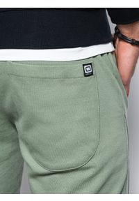 Ombre Clothing - Spodnie męskie dresowe joggery - zielone V3 P948 - XXL. Kolor: zielony. Materiał: dresówka #4