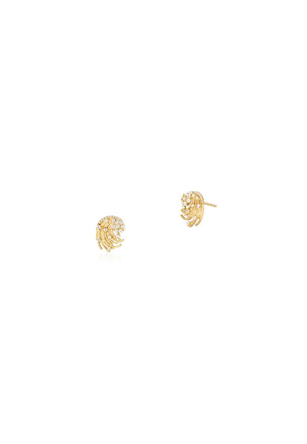 W.KRUK Złote Kolczyki - złoto 375, Diament 0,03ct,biały topaz - ZDL/KB+42. Materiał: złote. Kolor: biały, złoty, wielokolorowy. Kamień szlachetny: topaz, diament