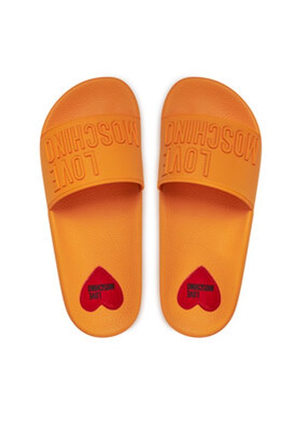 Love Moschino - LOVE MOSCHINO Klapki JA28052G1II15456 Pomarańczowy. Kolor: pomarańczowy