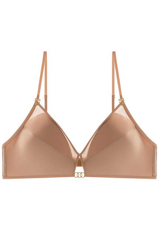 Intica - Biustonosz z miękkimi wkładkami do codziennego użytku Ayumu. Kolor: beżowy. Materiał: materiał