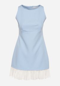 Born2be - Jasnoniebieska Elegancka Sukienka Taliowana Florzedi. Okazja: na co dzień, na imprezę. Kolor: niebieski. Typ sukienki: proste. Styl: elegancki #5