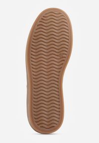 Renee - Brązowe Sneakersy VICES Typu Tenisówki na Platformie z Paskami po Bokach Zidilla. Okazja: na co dzień. Zapięcie: pasek. Kolor: brązowy. Materiał: jeans. Obcas: na platformie #9