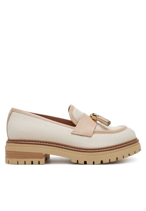 Pollini Loafersy SA10144G1MTO112A Écru. Materiał: materiał