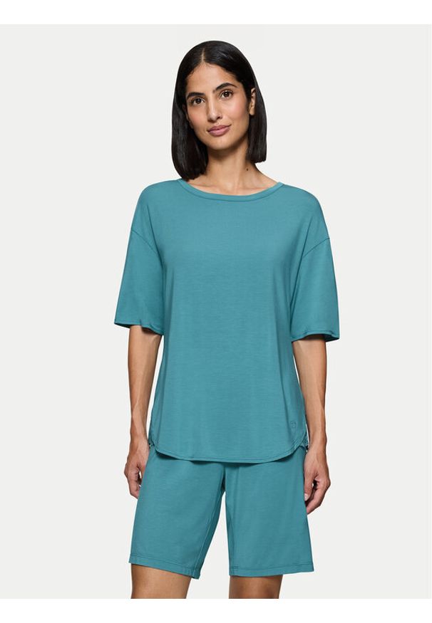 Triumph Piżama Timeless Sensuality 10222627 Turkusowy Relaxed Fit. Kolor: turkusowy. Materiał: lyocell