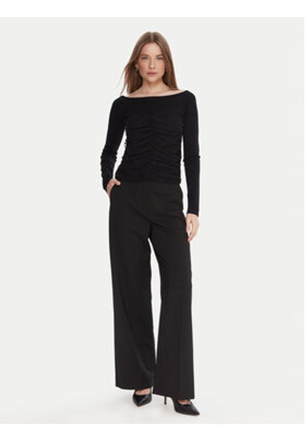 TwinSet - TWINSET Sweter 252TT3260 Czarny Slim Fit. Kolor: czarny. Materiał: syntetyk