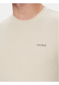 Hugo - HUGO T-Shirt Austin 50532011 Beżowy jasny Regular Fit. Kolor: beżowy. Materiał: syntetyk #3