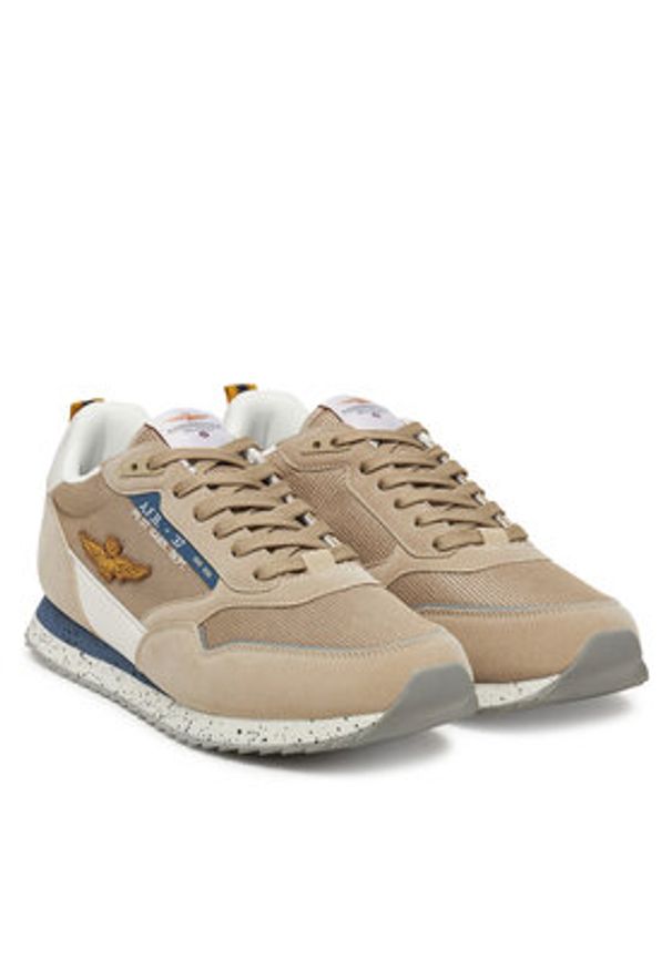 Aeronautica Militare Sneakersy 251SC288CT3545 Beżowy. Kolor: beżowy. Materiał: skóra, zamsz