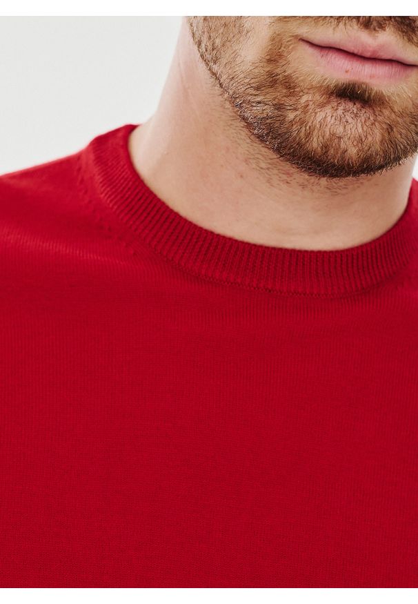 Pako Lorente - PAKO LORENTE – Czerwony męski sweter. Kolor: zielony, czerwony. Materiał: wełna, poliamid, akryl. Wzór: gładki. Sezon: jesień