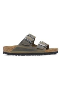 Birkenstock - Klapki męskie BIRKENSTOCK ARIZONA LEOI FADED KHAKI. Kolor: zielony